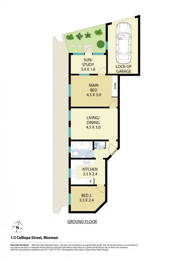 Floorplan of Homely unit listing, 1/2 Calliope Street, Mosman NSW 2088