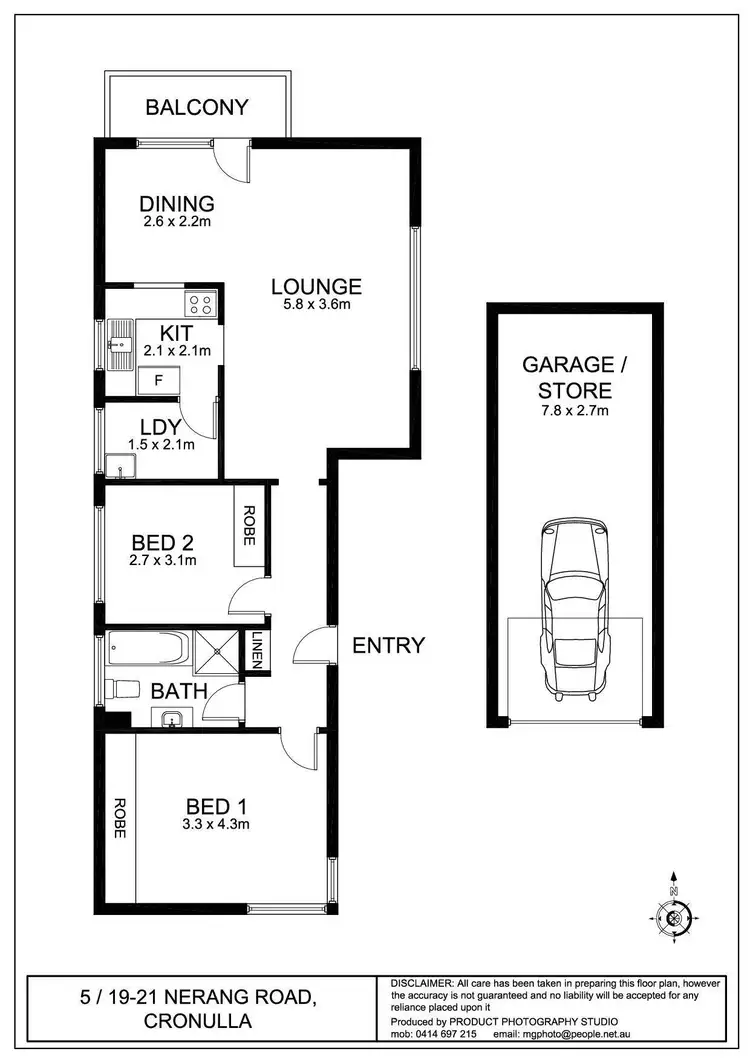 Floorplan of Homely apartment listing, 5/19-21 Nerang Road, Cronulla NSW 2230