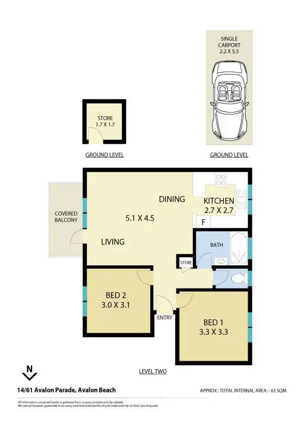 Floorplan of Homely unit listing, 14/61 Avalon Parade, Avalon Beach NSW 2107
