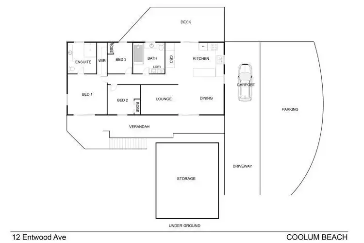 Floorplan of Homely house listing, 12 Entwood Avenue, Coolum Beach QLD 4573
