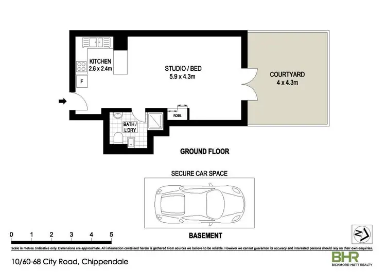 Floorplan of Homely studio listing, 10/60-68 City Road, Chippendale NSW 2008