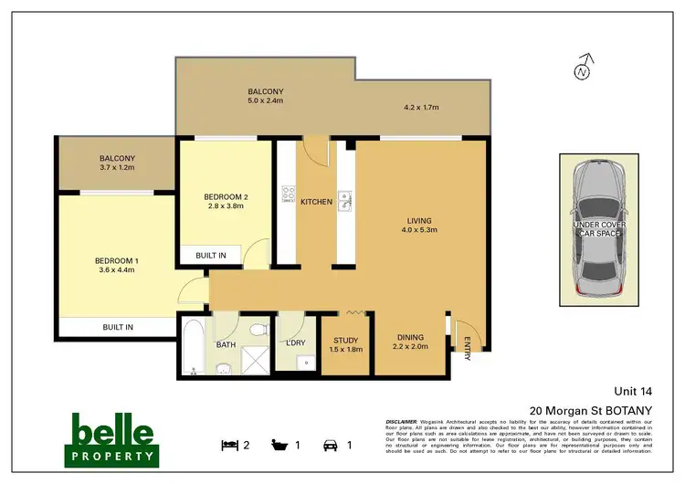Floorplan of Homely unit listing, Unit 14/20 Morgan Street, Botany NSW 2019