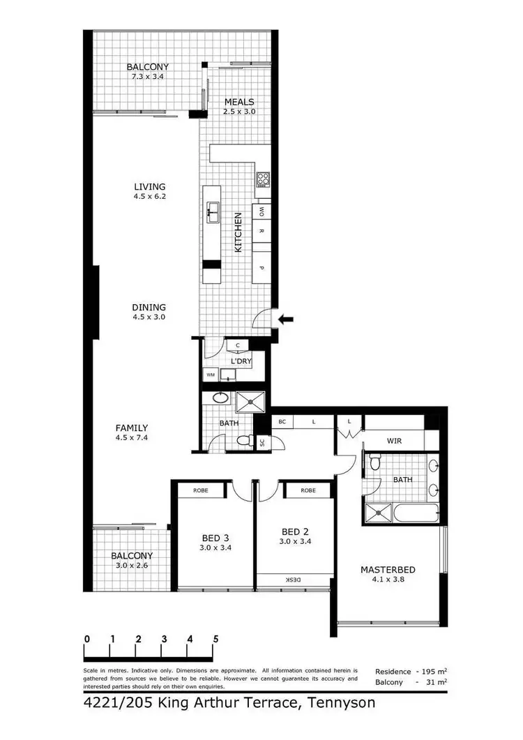 Floorplan of Homely apartment listing, 4221/205 King Arthur Terrace, Tennyson QLD 4105