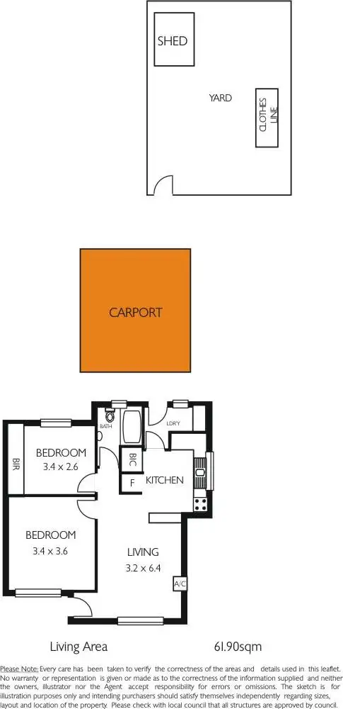 Floorplan of Homely unit listing, 1/25 Sando Avenue, Tranmere SA 5073