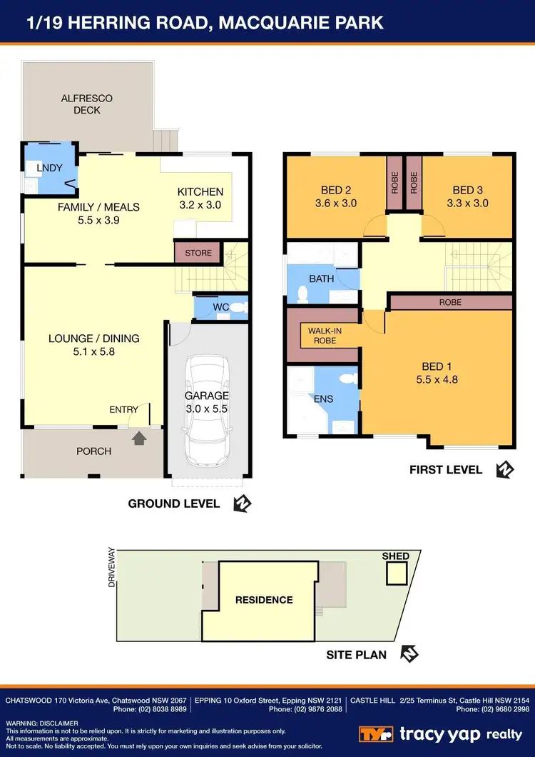 Floorplan of Homely semi-detached listing, 1/19 Herring Road, Marsfield NSW 2122