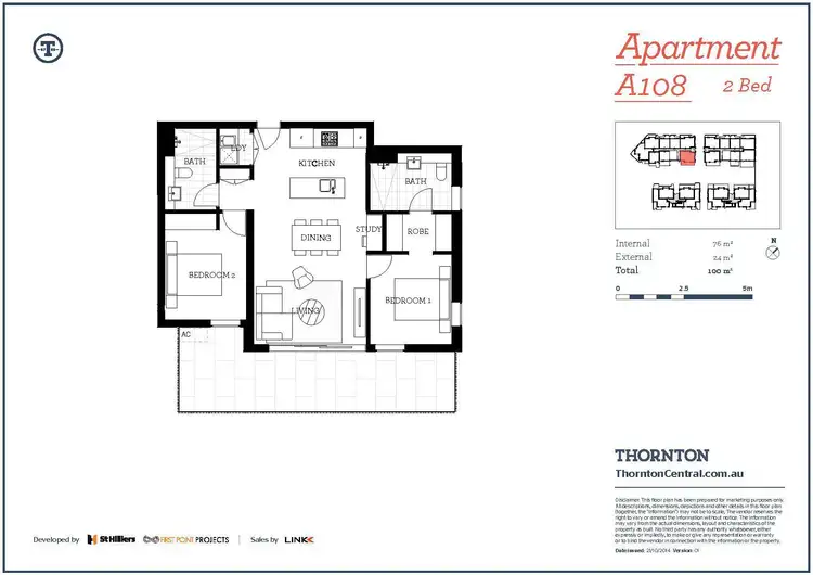 Floorplan of Homely apartment listing, Level 1/A108/101 Lord Sheffield Circuit, Penrith NSW 2750