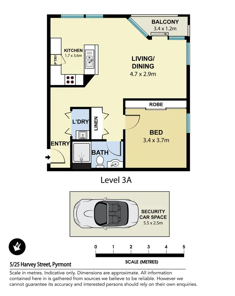 Floorplan of Homely apartment listing, 5/25 Harvey Street, Pyrmont NSW 2009