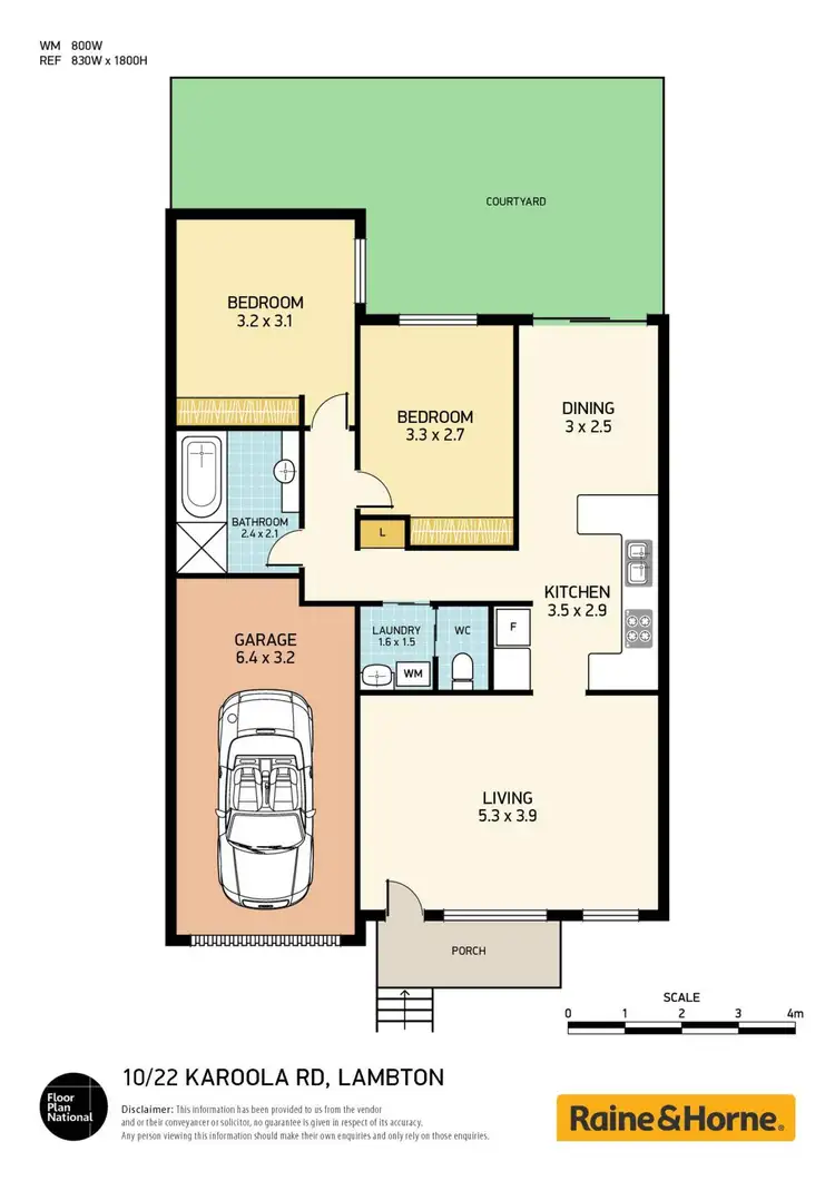 Floorplan of Homely villa listing, 10/22 Karoola Road, Lambton NSW 2299