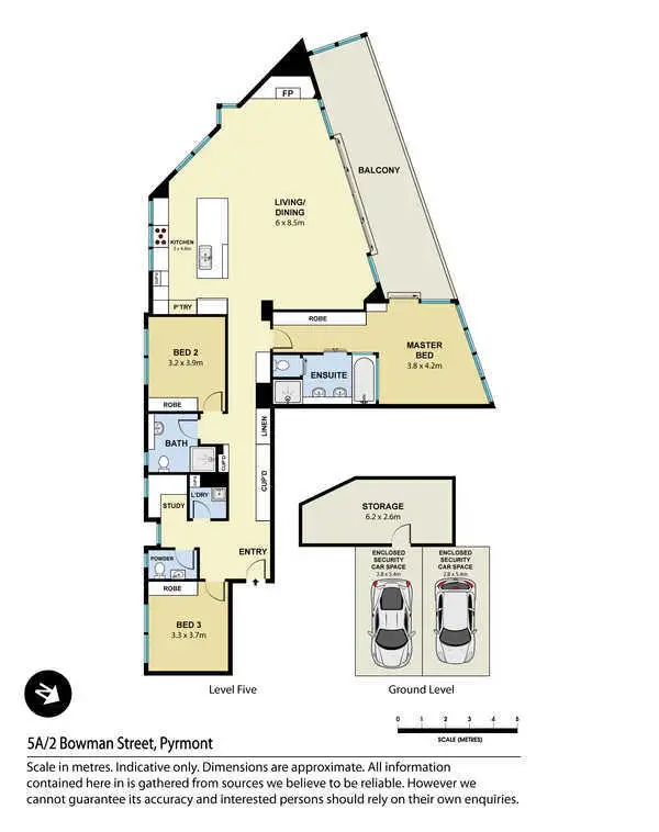 Floorplan of Homely apartment listing, 5A/2 Bowman Street, Pyrmont NSW 2009