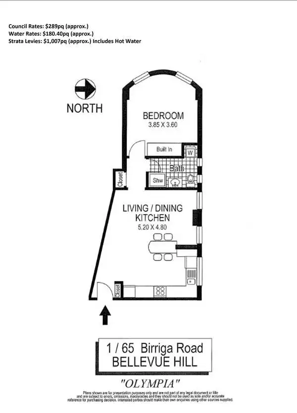 Floorplan of Homely apartment listing, 1/65 Birriga Road, Bellevue Hill NSW 2023