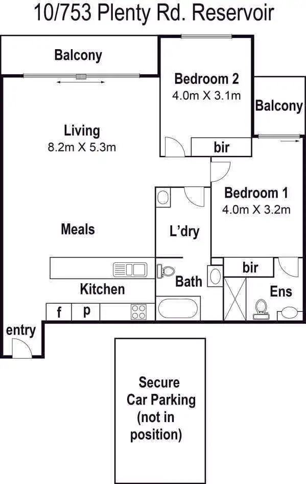 Floorplan of Homely apartment listing, 10/753 Plenty Road, Reservoir VIC 3073