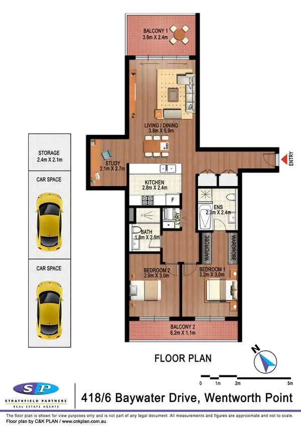 Floorplan of Homely unit listing, 418/6 Baywater Drive, Wentworth Point NSW 2127