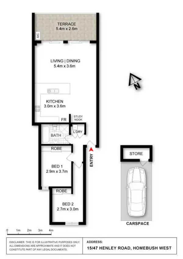 Floorplan of Homely apartment listing, 15/47 Henley Road, Homebush West NSW 2140