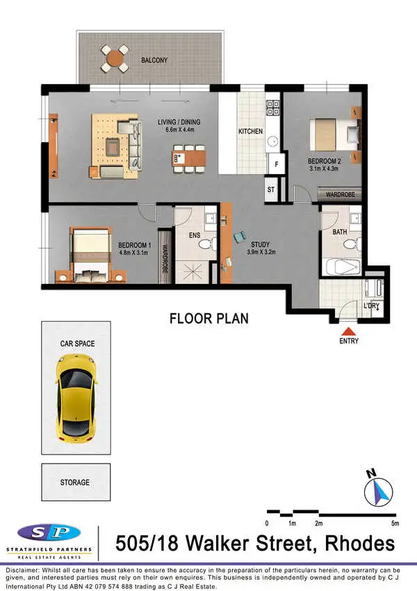 Floorplan of Homely apartment listing, 505/18 Walker Street, Rhodes NSW 2138