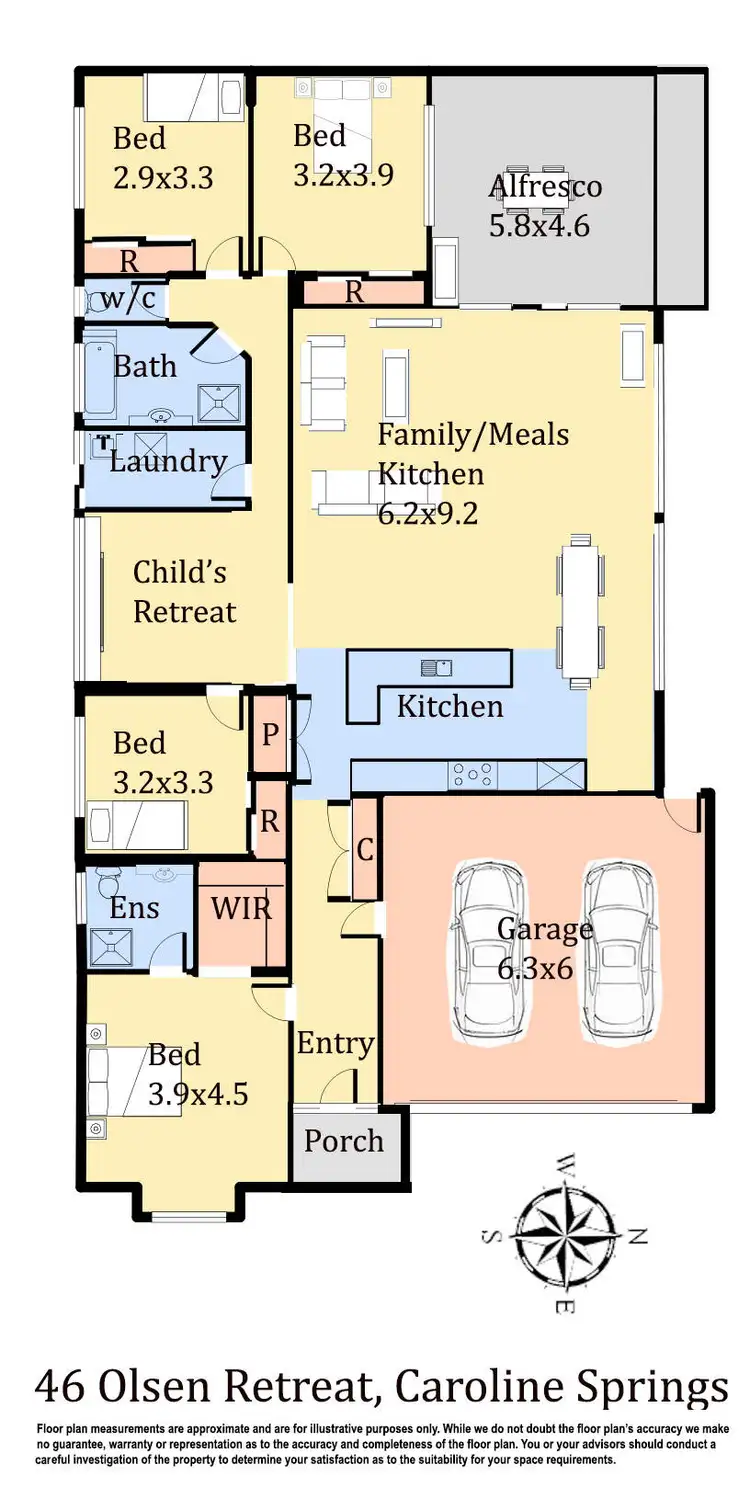 Floorplan of Homely house listing, 46 Olsen Retreat, Caroline Springs VIC 3023