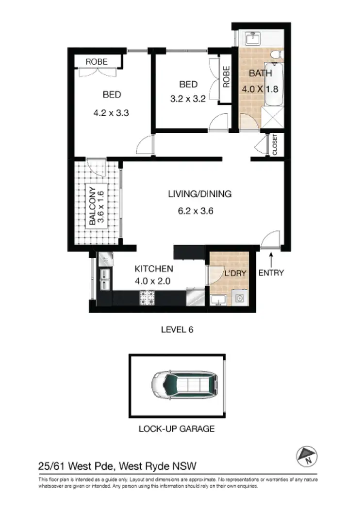 Floorplan of Homely apartment listing, 25/57-61 West Parade, West Ryde NSW 2114