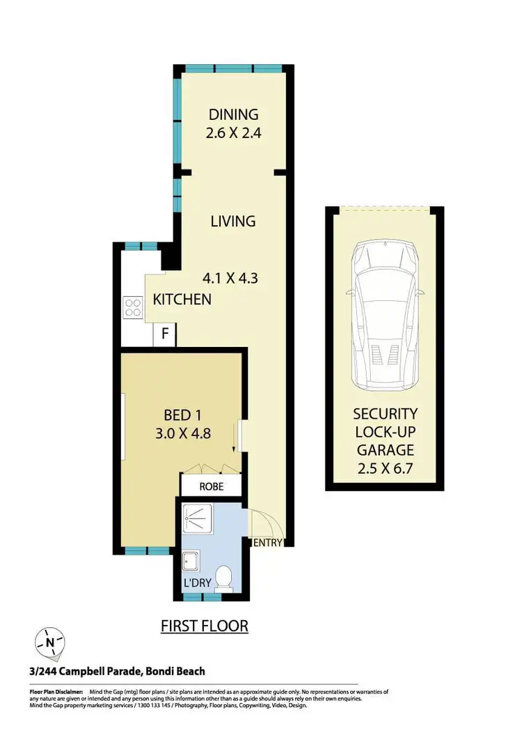 Floorplan of Homely apartment listing, 3/244 Campbell Parade, Bondi Beach NSW 2026