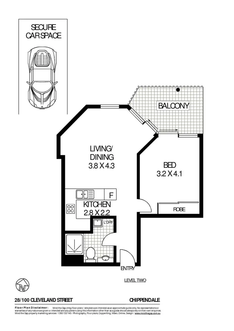 Floorplan of Homely apartment listing, 28/92-100 Cleveland Street, Chippendale NSW 2008