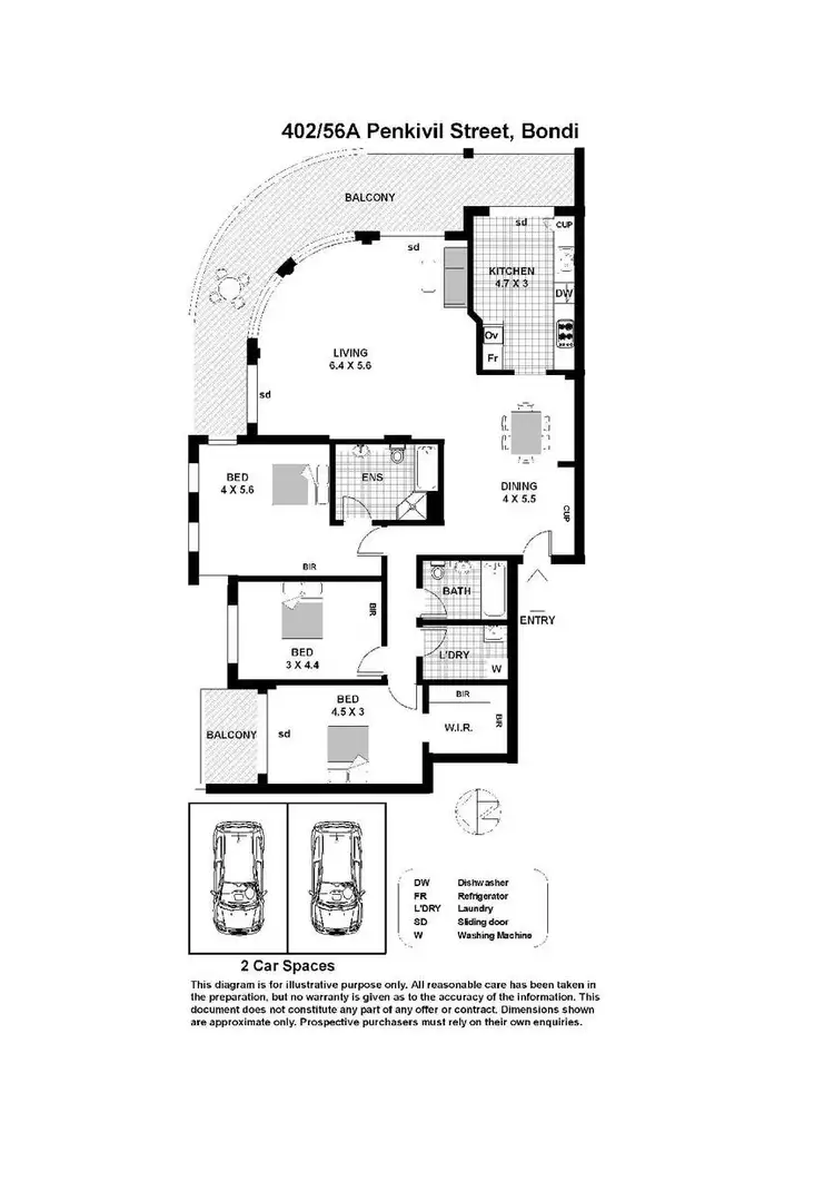 Floorplan of Homely apartment listing, 402/56A Penkivil Street, Bondi NSW 2026