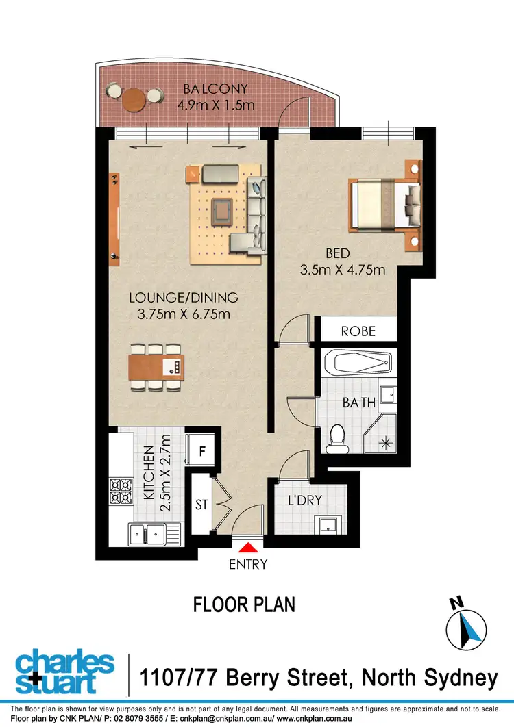 Floorplan of Homely apartment listing, 1107/77-81 Berry Street, North Sydney NSW 2060