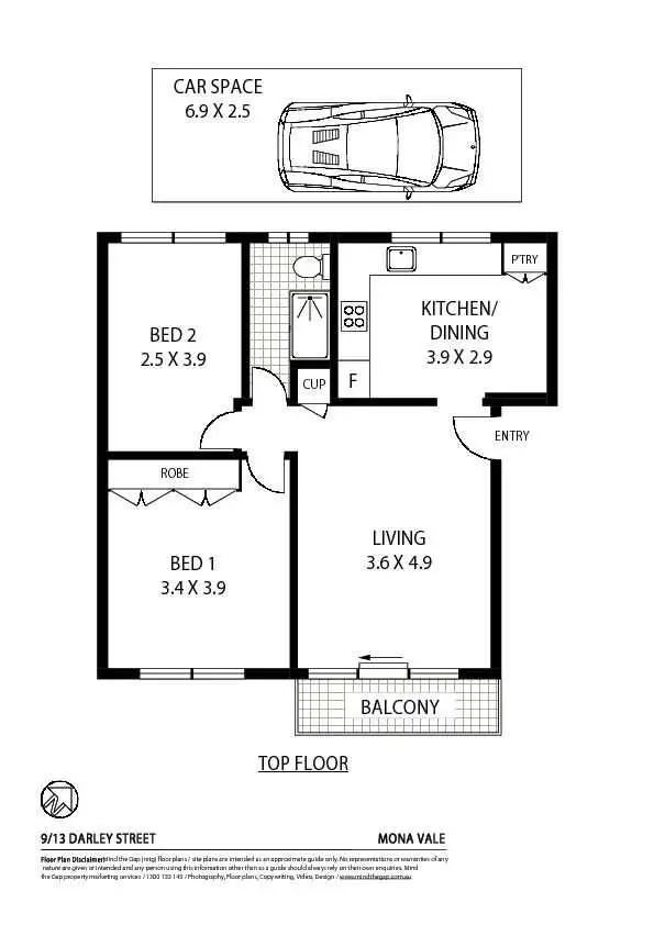 Floorplan of Homely unit listing, 9/13 Darley Street, Mona Vale NSW 2103
