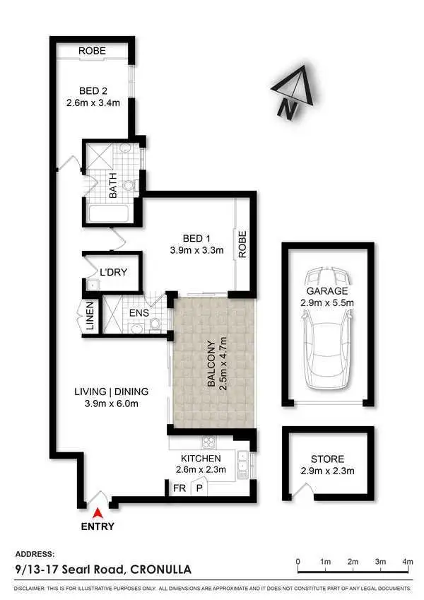 Floorplan of Homely unit listing, 9/13-17 Searl Road, Cronulla NSW 2230