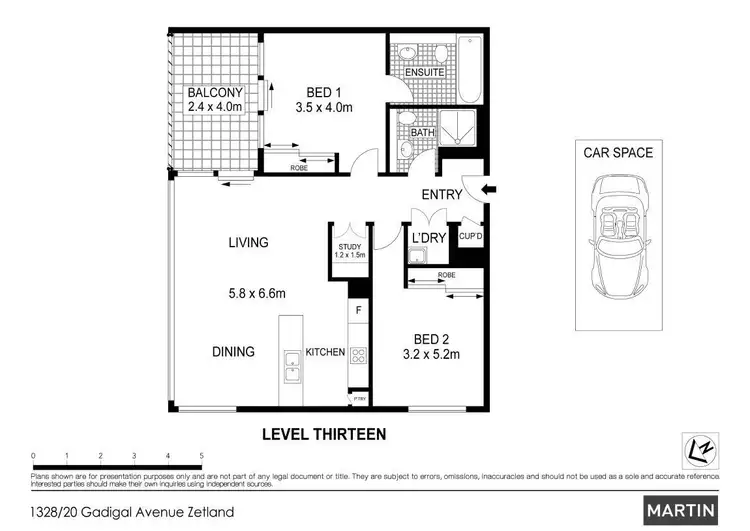 Floorplan of Homely apartment listing, 1328/20 Gadigal Avenue, Zetland NSW 2017