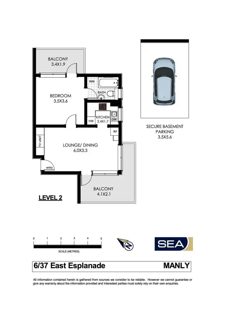 Floorplan of Homely apartment listing, 6/37 East Esplanade, Manly NSW 2095