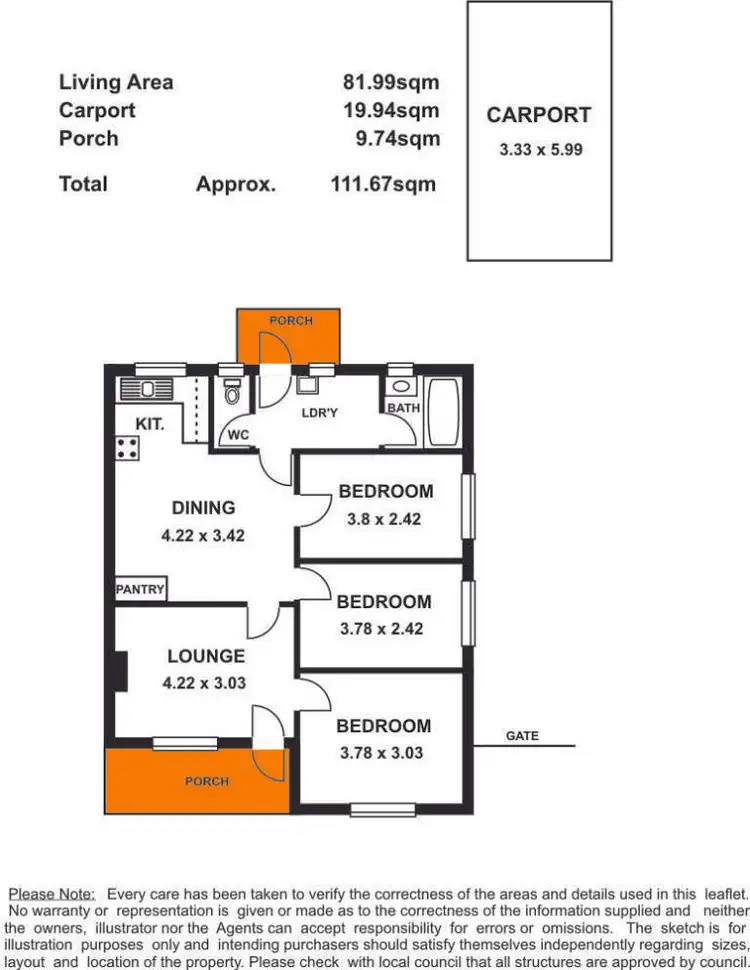 Floorplan of Homely house listing, 44 Loftis Road, Elizabeth Downs SA 5113