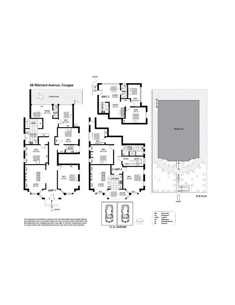 Floorplan of Homely block of units listing, 68 Ritchard Avenue, Coogee NSW 2034