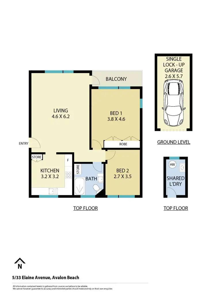 Floorplan of Homely unit listing, 5/33 Elaine Avenue, Avalon Beach NSW 2107
