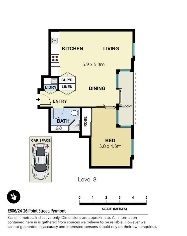 Floorplan of Homely apartment listing, E806/24-26 Point Street, Pyrmont NSW 2009