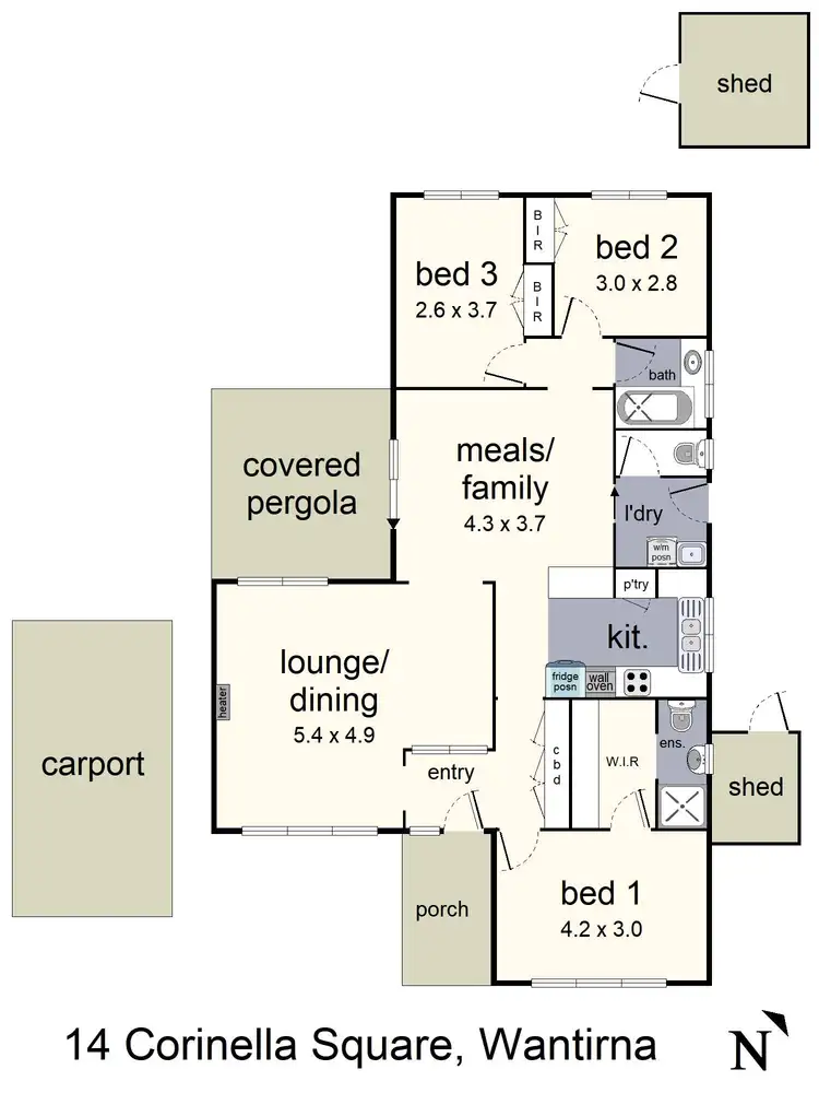 Floorplan of Homely house listing, 14 Corinella Square, Wantirna VIC 3152
