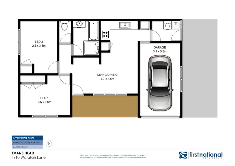 Floorplan of Homely unit listing, 1/10 Waratah Lane, Evans Head NSW 2473