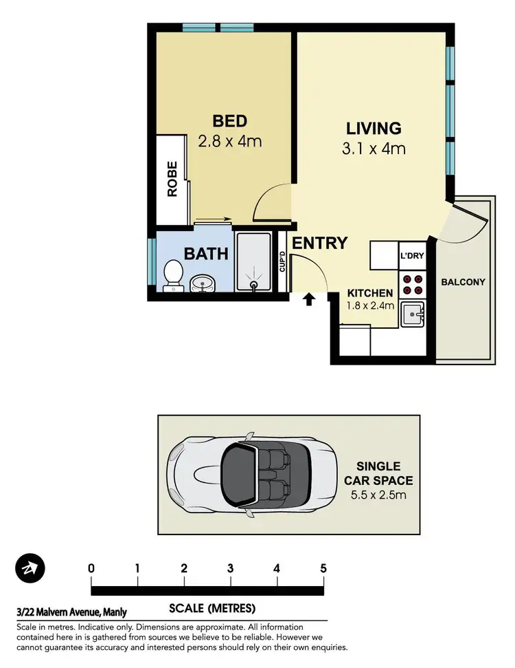 Floorplan of Homely apartment listing, 3/22 Malvern Avenue, Manly NSW 2095