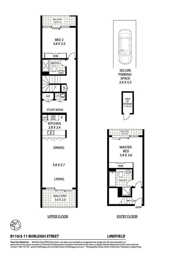 Floorplan of Homely apartment listing, 110B/3-11 Burleigh Street, Lindfield NSW 2070