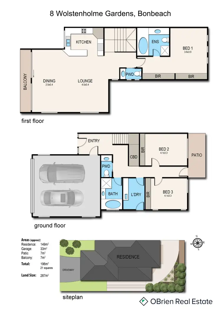Floorplan of Homely townhouse listing, 8 Wolstenholme Gardens, Bonbeach VIC 3196