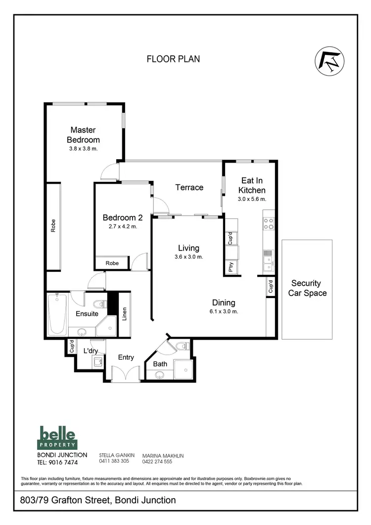 Floorplan of Homely apartment listing, 803/79 Grafton Street, Bondi Junction NSW 2022
