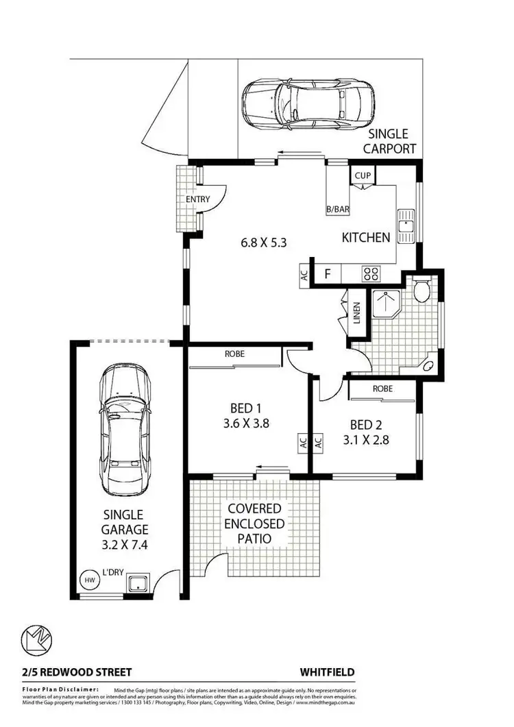Floorplan of Homely apartment listing, 2/5 Redwood Street, Whitfield QLD 4870