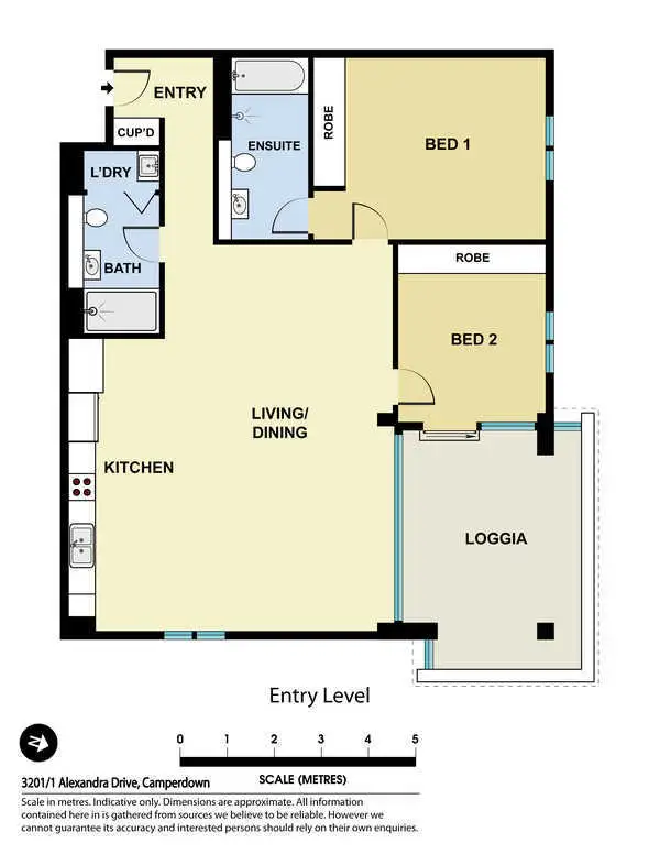 Floorplan of Homely apartment listing, 'Vie' 3201/1 Alexandra Drive, Camperdown NSW 2050