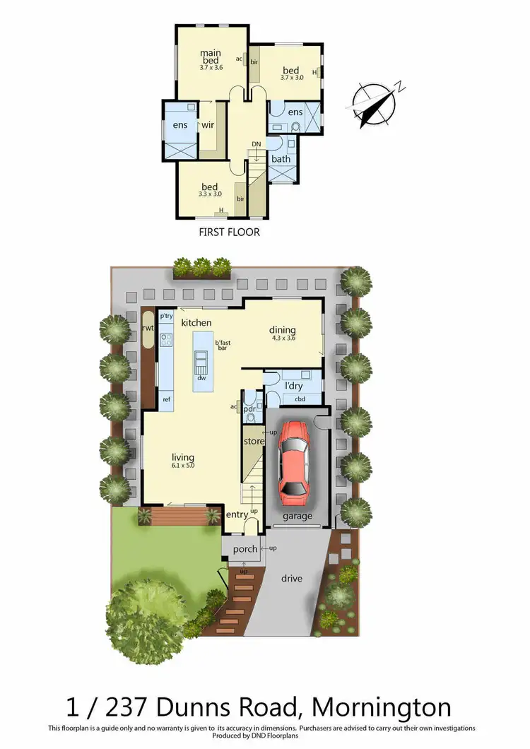 Floorplan of Homely townhouse listing, 1/237 Dunns Road, Mornington VIC 3931