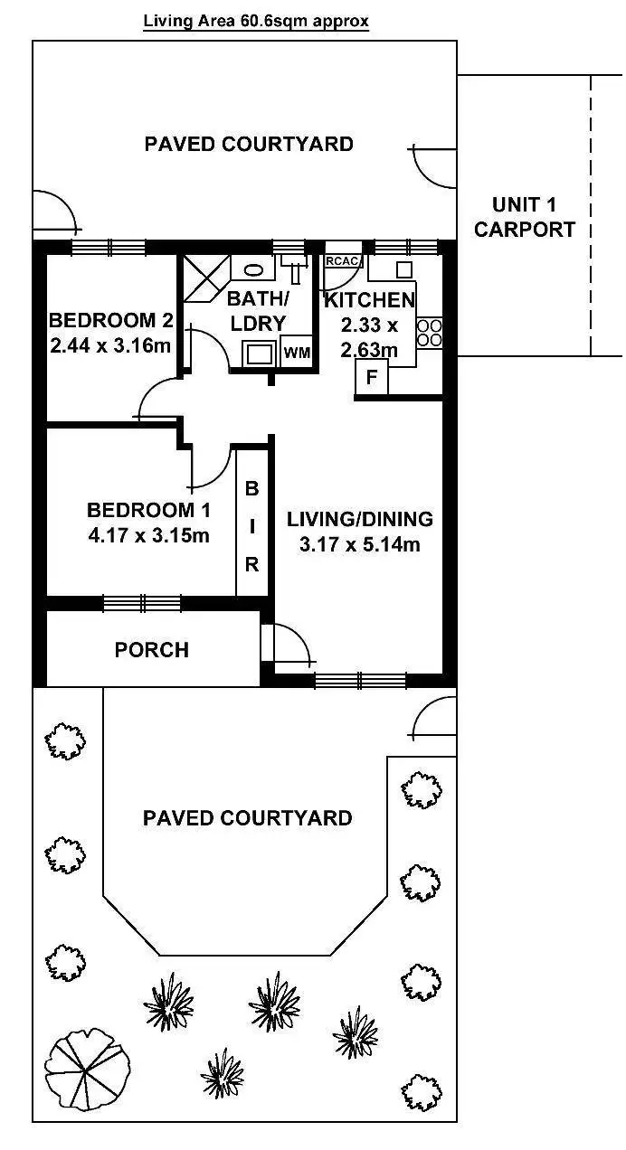 Floorplan of Homely unit listing, 1/53 Stuart Road, Dulwich SA 5065