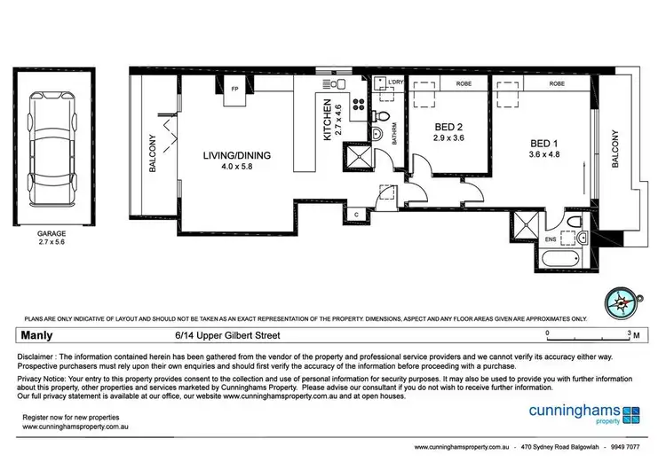 Floorplan of Homely unit listing, 6/14 Upper Gilbert Street, Manly NSW 2095