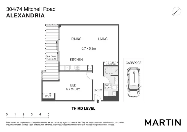 Floorplan of Homely apartment listing, 304/74 Mitchell Road, Alexandria NSW 2015