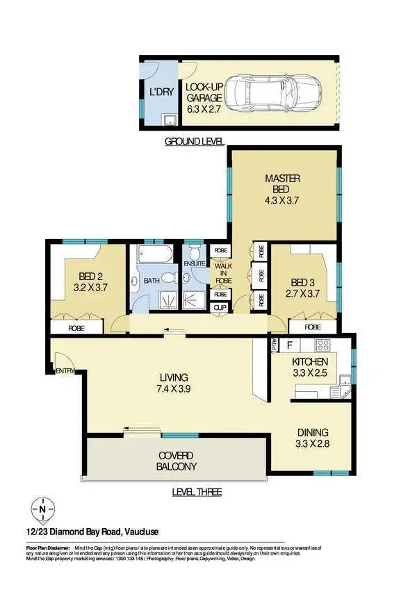 Floorplan of Homely apartment listing, 12/23-27 Diamond Bay Road, Vaucluse NSW 2030