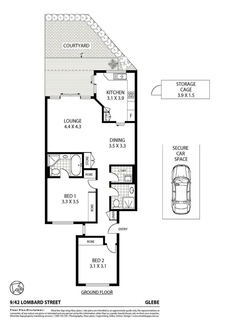 Floorplan of Homely apartment listing, 9/42 Lombard Street, Glebe NSW 2037