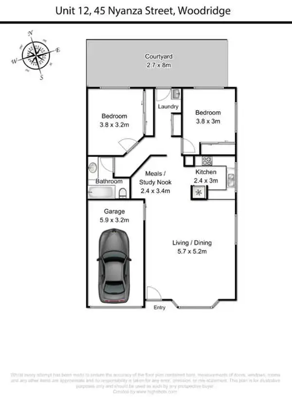 Floorplan of Homely townhouse listing, Unit 12/45 Nyanza Street, Woodridge QLD 4114