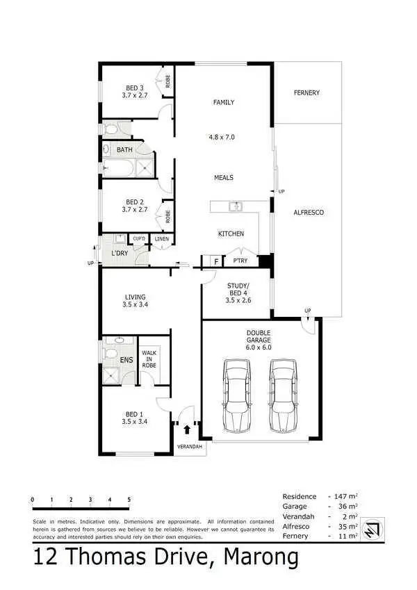Floorplan of Homely house listing, 12 Thomas Drive, Marong VIC 3515