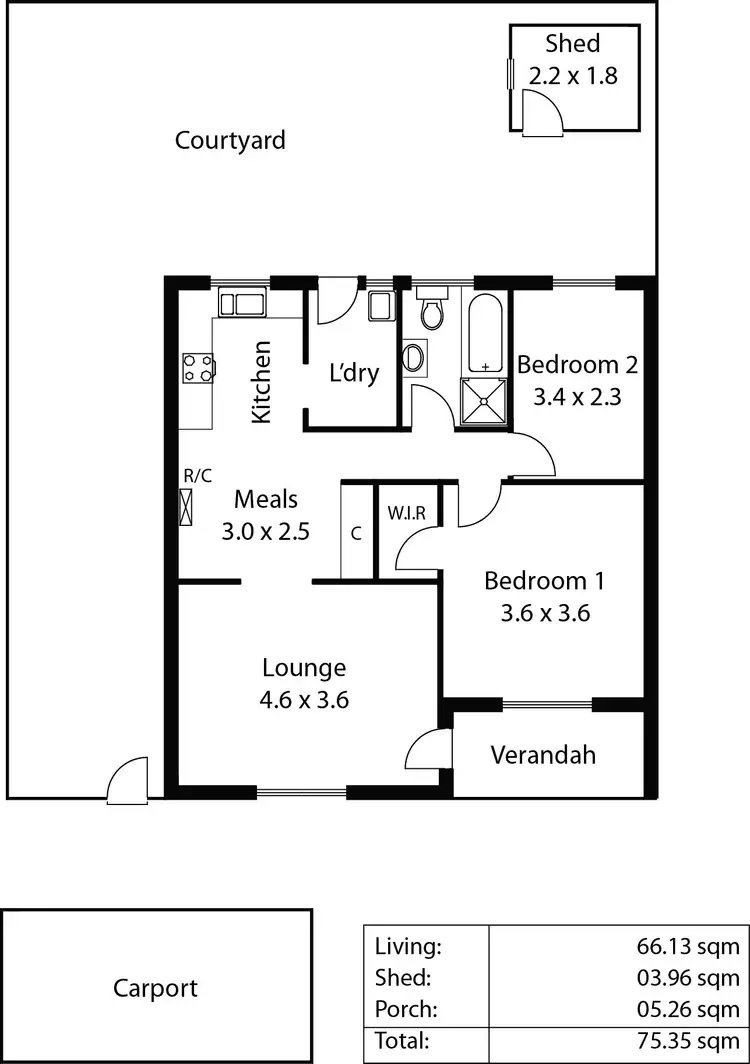 Floorplan of Homely unit listing, 4/49 Harvey Street, Collinswood SA 5081
