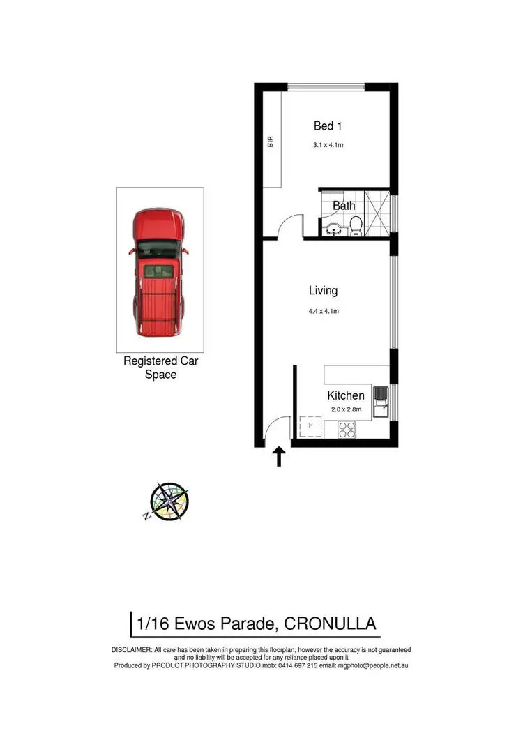 Floorplan of Homely unit listing, 1/16 Ewos Parade, Cronulla NSW 2230